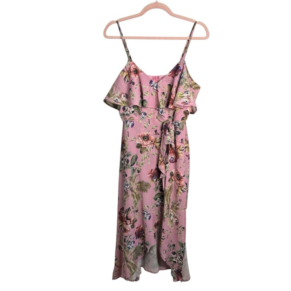 Here Comes The Sun Pink Floral Spaghetti Strap Dress